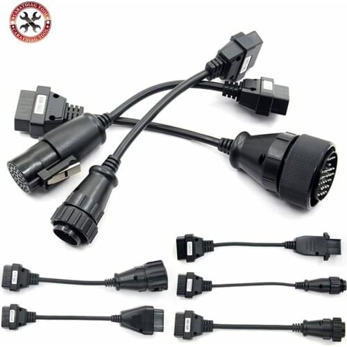 2019 High Quality full set 8 Truck/Car cables for Cars and Heavy Duty Trucks diagnostic OBD Connecting Cable