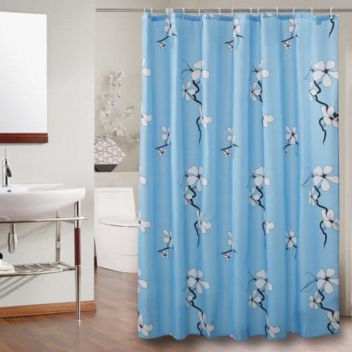 Shower Curtain Plum Blossom Pattern Hotel Waterproof Hanging Cloth Printing Curtains for Bathroom 3JL573 Jarlhome