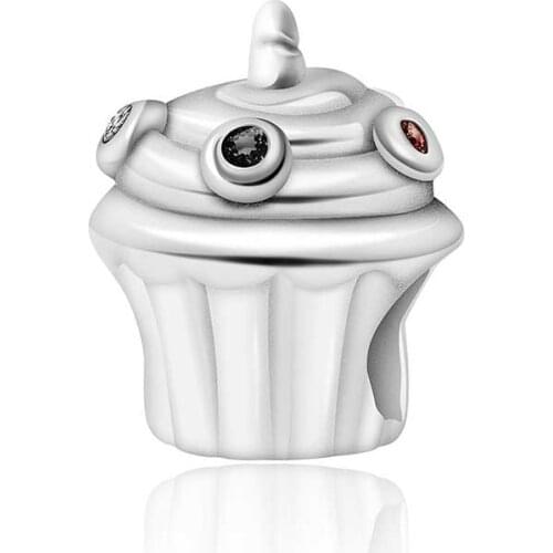 2019 NEW 100% 925 Sterling Silver Ice Cream Cake Charm Beaded Suitable DIY Bracelet Original Women Fashion Jewelr 3021-3040