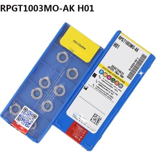10pcs RCGT1003 10T3 RPGT1003 10T3 MO-AK H01 Carbide Turning Inserts CNC Lathe Cutter Tool for Aluminum Copper Processing