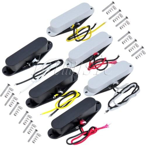 2Sets Black&White Noiseless Pickup Alnico V Vintage Single Coil Pickup Belcat Rohs