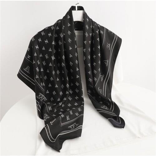 2021 Print Twill Scarf For Women Headscarf Hair Wrap Hijab Neckerchief Female Headband Square Shawl Foulard Ladies Bandana New