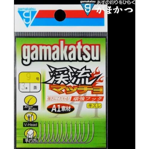 3packs/lot Gamakatsu C1KR0 Fishing Hooks 4-9# High Carbon Steel Barbed Carp Fishing Single Hook Sharp Anti-corrosion Anzol Pesca