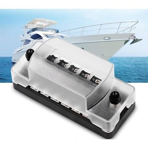 12V 6 Way Terminals Circuit Car Blade Fuse Box Block Holder Kit With Cover Board Motorcycle Car Professional Parts