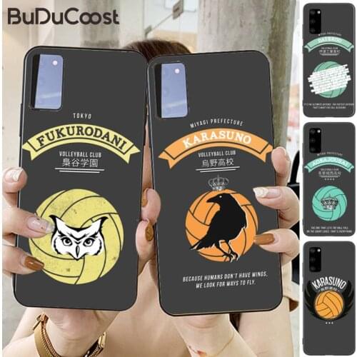 Anime Haikyuu Karasuno Nekoma Crest Phone Case for Samsung S20 plus Ultra S6 S7 edge S8 S9 plus S10-5G lite 2020 S10E