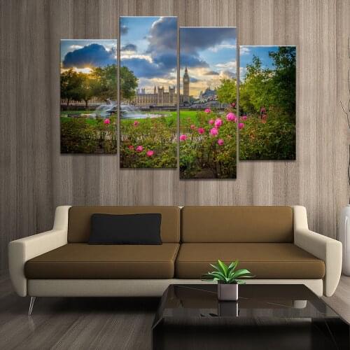 Home Decor Poster HD Pictures Prints Canvas 4 Piece Modular Famous London Scenery Living Room Art Decorative Painting Framed