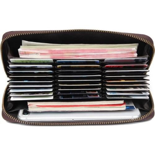 Women men Genuine leather long wallet male female general RFID Card purse Wallet Clutch Coin Card Holders