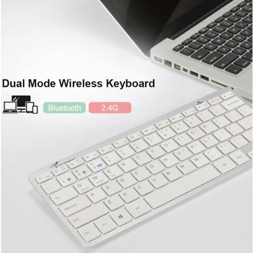 DS-2026 Multi Device Keyboard Bluetooth-compatible 2.4G Wireless Dual Mode Slim Keyboard for PC Smartphone Tablet Gaming KeyPad