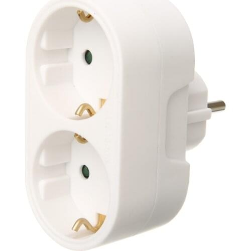 16A/250V Multiple Plug Outlet Power Distribution Adapter2 Socket Power Strip Electrical Socket German Standard Conversion Socket