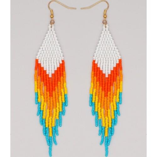 Go2boho Inspired Earring Boho Miyuki Rainbow Earrings For Women Collection Jewelry Tassel Fringe Ear Ring Handwoven Jewellery