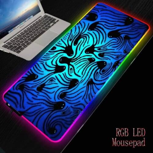MRGBESTRGB Abstract Texture Gaming Mouse Pad Computer RGB Backlit Mause Pad Large Mousepad XXL for Desk Keyboard LED Mice Mat