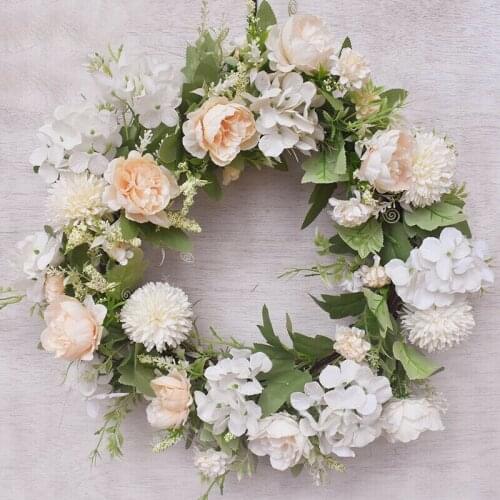 45cm Simulation Artificial Wreath Door Decoration Garland Wall Hanging Ring Round Home Decoration About 45 CM For Wedding Party