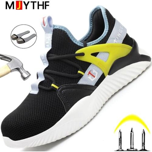 Work Sneakers For Men Comfort Safety Shoes Anti-Smash Steel Toe Shoes Anti-Puncture Work Shoes Indestructible Industrial Shoes