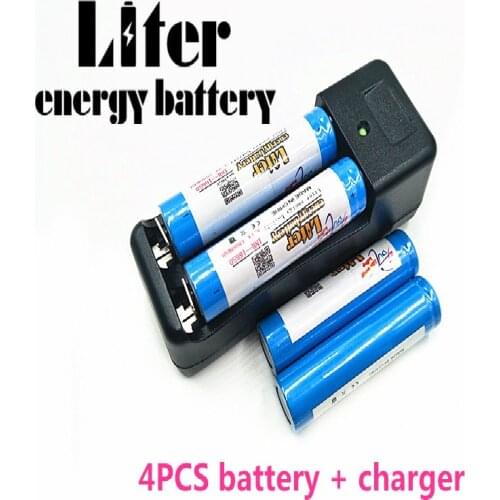 Liter energy battery 16650 1800mAh 3.7V Rechargeable Li-ion battery + Travel Charger Can be used to LED Flashlight