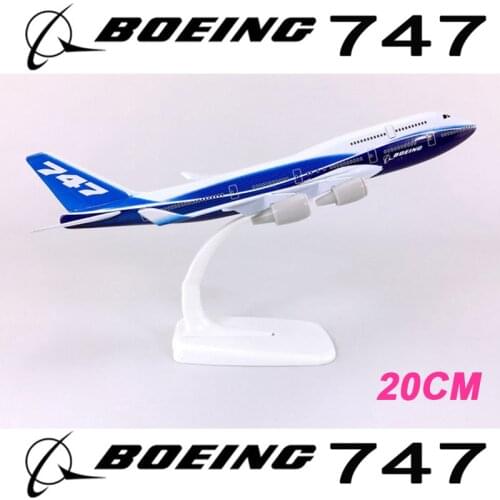 20CM 1/300 Scale Boeing 747 Airlines Airplane Model Alloy Kids Collectible Display With stand Diecast Aircraft Children Toy Show