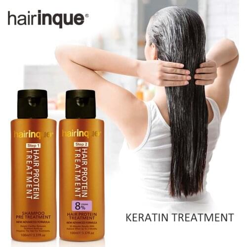 Pro 8% Formalin Keratin with Purifying Shampoo Set Curly Hair Straighten Treatment Frizz-free Soft & Smooth Hair Gift Set