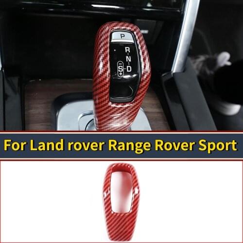 For Land Rover Range Rover Sport RR Sport 2018 2019 2020 ABS Plastic Red Carbon Fiber Gear Shift Head Cover Trim Car Accessories