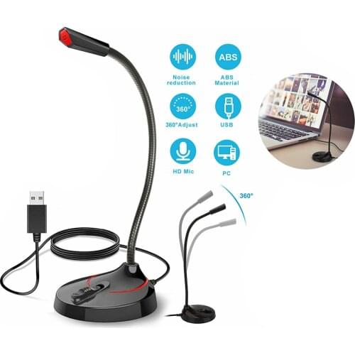 Portable USB Microphone,Computer Microphones With Stand Holder,Studio Speech Condenser Microphone for PC Computer Laptop Desktop