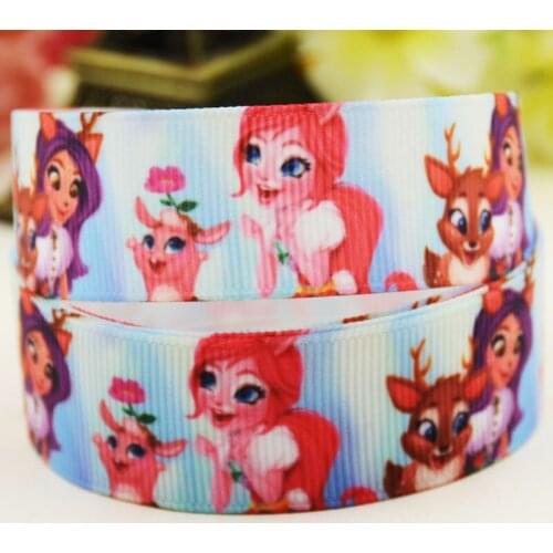 22mm 25mm 38mm 75mm ENCHANTIMALS cartoon printed Grosgrain Ribbon party decoration 10 Yards X-04642