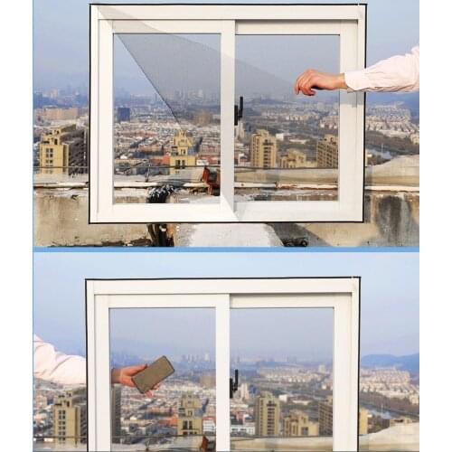 1.3Mx1.5M Self-adhesive Window Screens New Sheer Mesh Anti-mosquito Screen Breathable Free Cut Stealth Window Curtain Screens