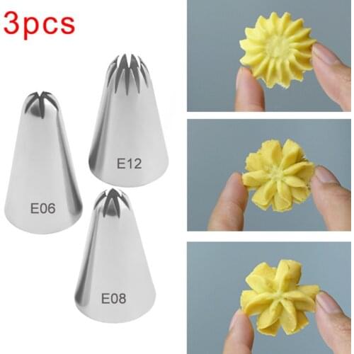 2PCS DIY Nozzle Stainless Steel Dessert Cake Decorating Tips Kitchen Accessories Cookie Bis Icing Piping Cream Pastry Bag