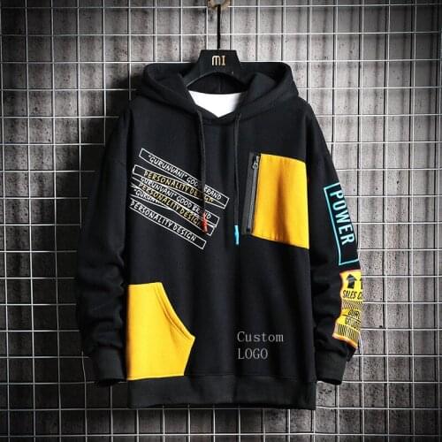 CRIS WALK Mens Hoodies Men 2020 Winter Patchwork Hip Hop Japanese Streetwear Harajuku Black Sweatshirt Hoodie Men Sweatshirts