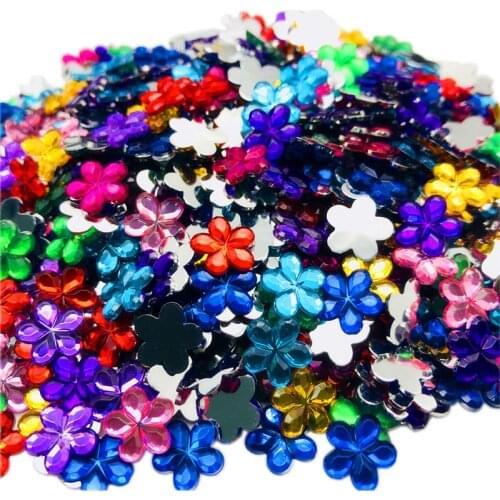 50-200pcs/Lot More Size Snowflake FlatBack Flower Acrylic Rhinestone For DIY Handmade Scrapbook Crafts Clothing Accessories