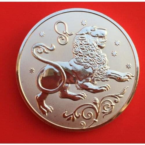 Constellation Leo Silver color Plated Commemorative Coin Badge Medal Souvenir Party Arts Gifts Souvenir