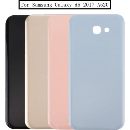 For Samsung Galaxy A5 2017 A520 Battery Glass Back Cover Housing Replacement Repair Parts Rear Back Door And Adhesive Sticke