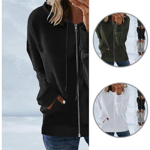 Hoodie Casual Solid Color Pockets Hoodie Lady Drawstring Hoodie Pockets for Running