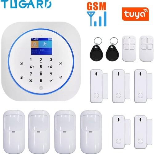 433MHz Wireless GSM WiFi Alarm WiFi Smart Home Alarm GSM Security Burglar Alarm System for IOS/Android Tuya APP Remote Control