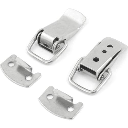 UXCELL 2pcs/pair Stainless Steel 2.5mm / 0.1" Hole Box Chest Case Spring Loaded Draw Toggle Latch 38 x 21 x 9.5mm