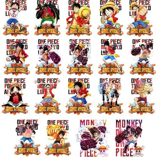 Funny Japanese popular anime clothing T-shirt patch iron heat transfer badge pattern on boy clothes