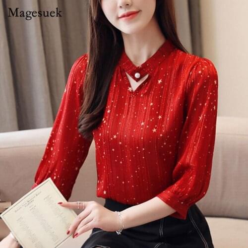 2021 Fashion Chiffon Shirt Bow Lady Shirt Female Long-sleeve Stitching Puff Sleeve Women Top Blusas Mujer De Moda 2320 50