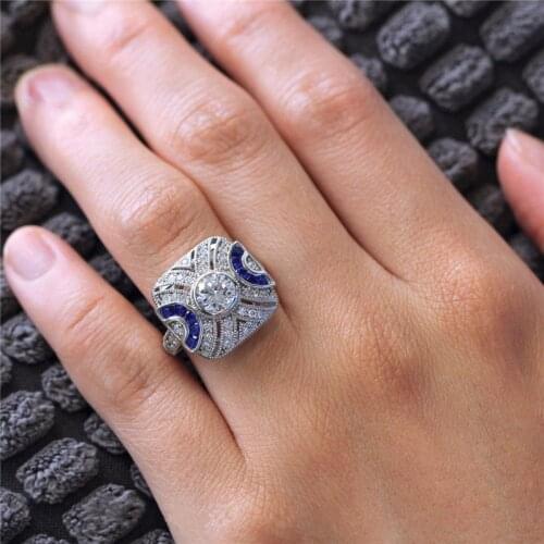 Vintage Female ring 925 Sterling silver AAA cz Promise Wedding Band Rings for women Bridal Engagement Fashion Party Jewelry Gift