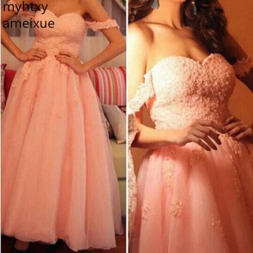 2021 New Pink Sexy Tulle Event Dress Plus Size Custom Evening Party Gown Off The Shoulder Lace Beaded Robes De Soiree Longue