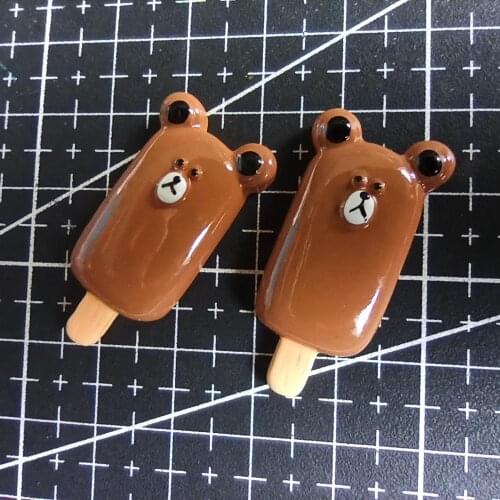 1pcs/lot resin flat back Simulation bear cartoon ice 34mm Cabochons Scrapbooking Hair Bow Center DIY Christmas decration