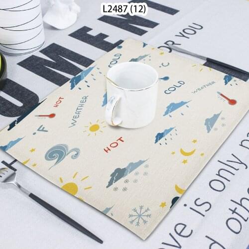 1 Piece Of Car Pattern Weather Printed Napkin Cloth Home Decoration Table Mat Cloth Tea Towel Coaster 42*32 Servilletas Tela