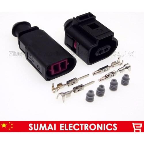 10 sets 2 Pin 1.5mm 1J0973802/1J0973702 Auto Temp sensor plug,deflation valve plug waterproof connector for VW etc