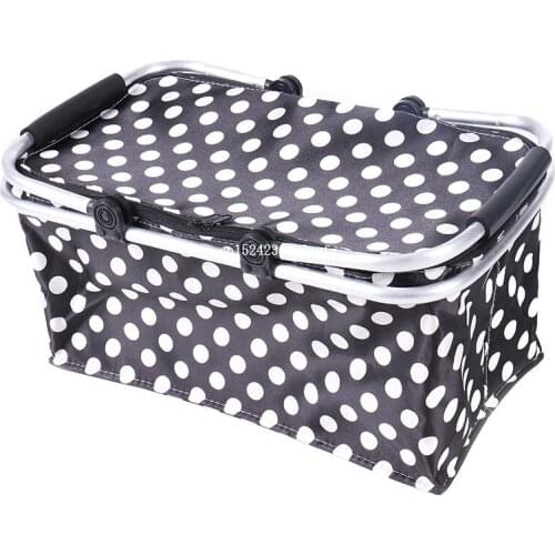 20 pcs Portable Hand Basket Thermal Environmentally Double Handles Folding Shopping Basket