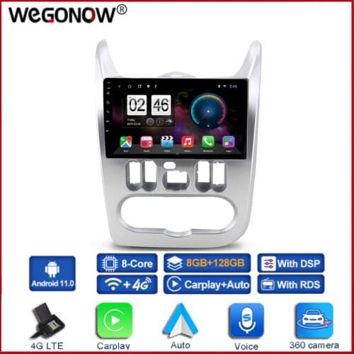 360 Panoramic Camera CanBus 6GB+128GB Android 10.0 Car DVD Player GPS WIFI Bluetooth 5.0 RDS Radio For Renault Logan I 2009-2015