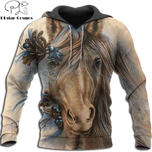 3D Printed Beautiful Horse Art Animal Hoodie Harajuku Sweatshirt Streetwear autumn hoodies Unisex Casual jacket Tracksuits DK005