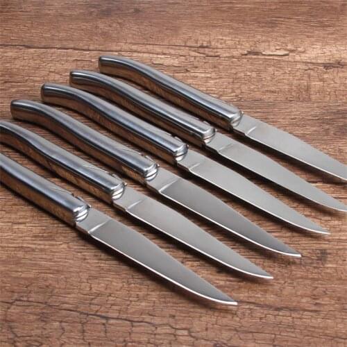 6pcs Laguiole Style Dinner Set Solid Stainless Steel Steak Knives Forks Christmas Tableware Gift Kitchen Cutlery in Black Box