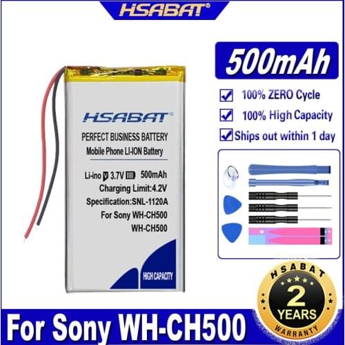 HSABAT WH-CH500 500mAh Battery for Sony WH-CH500 WH-CH510 WF-H800 WF-XB700 Headset Batteries