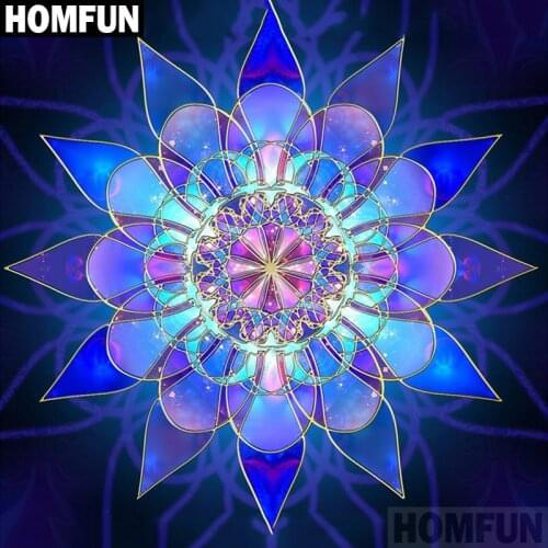 HOMFUN Full Square/Round Drill 5D DIY Diamond Painting "Religion Mandala" Embroidery Cross Stitch 5D Home Decor Gift A02153