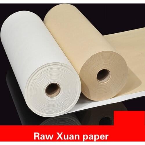 100m Chinese Calligraphy Papers Handmade Half-Ripe Xuan Paper Rice Papers Vintage Style Carta Di Riso Writing Painting Supplies