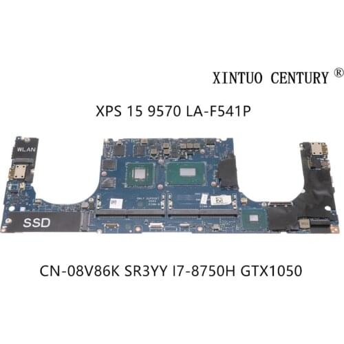 CN-08V86K 08V86K 8V86K For Dell XPS 15 9570 Laptop motherboard DAM00 LA-F541P W/ SR3YY I7-8750H GTX1050TI 4GB 100%tested working