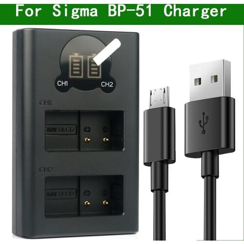 BP-51 BP51 Dual USB Battery Charger for SIGMA dp0 dp1 dp2 dp3 Quattro For Sigma fp