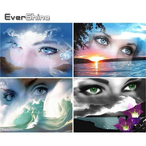 EverShine DIY Diamond Painting Portrait Diamond Embroidery Eye Full Square Picture Of Rhinestones Mosaic 5D Handmade Hobby