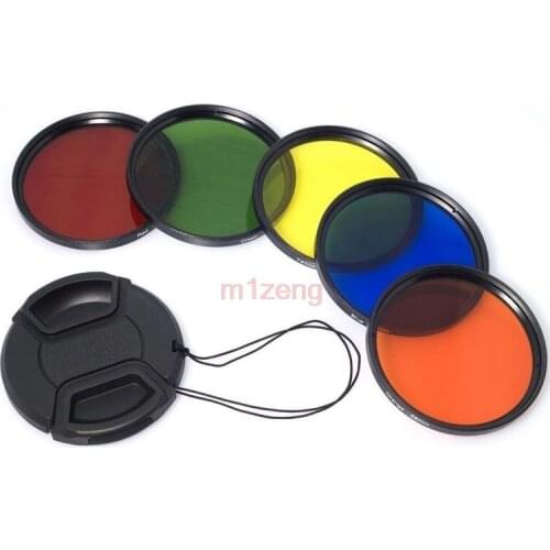 30 37 40.5 46 49 52 55 58 62 67 72 77 82 mm Red+Blue+Green+Yellew+orange Color lens Filter+lens cap for canon nikon sony camera